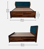 Aveon Sheesham Wood King Size Bed In Crowberry Blue And Walnut Finish