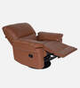 Aversa Leatherette 1 Seater Manual Recliner In Tan Colour