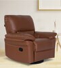 Aversa Leatherette 1 Seater Manual Recliner In Tan Colour