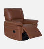 Aversa Leatherette 1 Seater Manual Recliner In Tan Colour