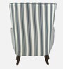 Avery Fabric Wing Chair in White and Green Stripes Colour
