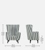 Avery Fabric Wing Chair in White and Green Stripes Colour