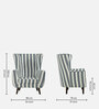 Avery Fabric Wing Chair in White and Green Stripes Colour
