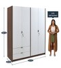 Avery 4 Door Wardrobe in Wenge & White Finish
