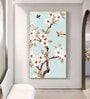 Avian Blossom Glass Finish Vertical Wall Art