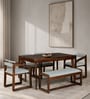 Avian Sheesham Wood 4 Seater Dining Set With Bench in Provincial Teak Finish Avian Sheesham Wood 4 Seater Dining Set With Bench in Provincial Teak Finish