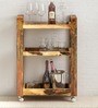 Avian Sheesham Wood Bar Trolley In Scratch Resistant Rustic Teak Finish