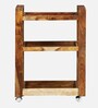 Avian Sheesham Wood Bar Trolley In Scratch Resistant Rustic Teak Finish