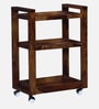 Avian Sheesham Wood Bar Trolley In Scratch Resistant Provincial Teak Finish