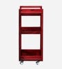 Avian Sheesham Wood Bar Trolley In Spicy Red Finish