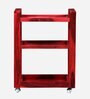 Avian Sheesham Wood Bar Trolley In Spicy Red Finish
