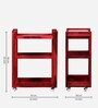 Avian Sheesham Wood Bar Trolley In Spicy Red Finish