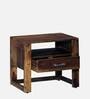 Avian Sheesham Wood Bedside Table In Provincial Teak Finish With Drawer