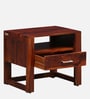 Avian Sheesham Wood Bedside Table In Scratch Resistant Honey Oak Finish With Drawer