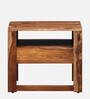 Avian Sheesham Wood Bedside Table In Scratch Resistant Rustic Teak Finish With Drawer