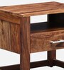 Avian Sheesham Wood Bedside Table In Scratch Resistant Rustic Teak Finish With Drawer