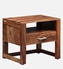 Avian Sheesham Wood Bedside Table In Scratch Resistant Rustic Teak Finish With Drawer