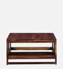 Avian Sheesham Wood Coffee Table In Scratch Resistant Provincial Teak Finish With Shelf