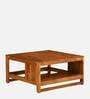 Avian Sheesham Wood Coffee Table In Scratch Resistant Rustic Teak Finish With Shelf