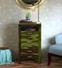 Avian Sheesham Wood Compact Chest Of Drawers In Scratch Resistant Spring Green Finish