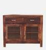 Avian Sheesham Wood Crockery Unit In Provincial Teak Finish