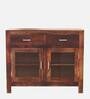 Avian Sheesham Wood Crockery Unit In Provincial Teak Finish