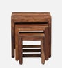 Avian Sheesham Wood Nest Of Tables In Scratch Resistant Rustic Teak Finish