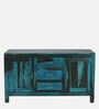 Avian Sheesham Wood Sideboard In Scratch Resistant Ocean Blue Finish