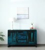 Avian Sheesham Wood Sideboard In Scratch Resistant Ocean Blue Finish