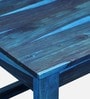 Avian Sheesham Wood Nesting Coffee Table Set in Ocean Blue Finish With Stools