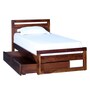 Avian Solid Wood Single Bed With Drawer Storage In Provincial Teak Finish