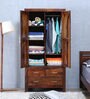 Avian Sheesham Wood Wardrobe in Provincial Teak Finish