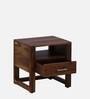 Avian Z Sheesham Wood Bedside Table In Scratch Resistant Provincial Teak Finish With Drawer