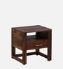 Avian Z Sheesham Wood Bedside Table In Scratch Resistant Provincial Teak Finish With Drawer