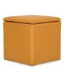Avika Leatherette Ottoman in Yellow Colour