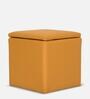 Avika Leatherette Ottoman in Yellow Colour