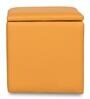 Avika Leatherette Ottoman in Yellow Colour