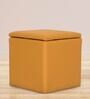 Avika Leatherette Ottoman in Yellow Colour