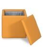 Avika Leatherette Ottoman in Yellow Colour