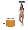 Avika Leatherette Ottoman in Yellow Colour