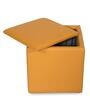 Avika Leatherette Ottoman in Yellow Colour