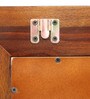 Solid Wood Rectangle Wall Mirror in Brown colour