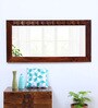 Solid Wood Rectangle Wall Mirror in Brown colour