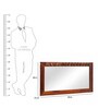Solid Wood Rectangle Wall Mirror in Brown colour