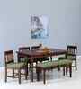 Avilys Sheesham Wood 6 Seater Dining Set In Provincial Teak Finish With Bench