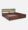 Avilys Sheesham Wood King Size Bed In Provincial Teak Finish With Box Storage