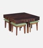 Avilys Sheesham Wood Nesting Coffee Table Set in Provincial Teak Finish With 4 Stools