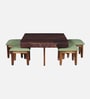 Avilys Sheesham Wood Nesting Coffee Table Set in Provincial Teak Finish With 4 Stools