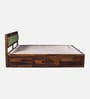 Avilys Sheesham Wood Queen Size Bed In Provincial Teak Finish With Box Storage