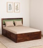 Avilys Sheesham Wood Queen Size Bed In Provincial Teak Finish With Box Storage
